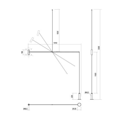 Redo 01-2695 - Candeeiro de chão LED com regulação PICAS LED/12W/230V preto