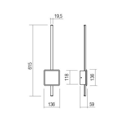 Redo 01-2697 - Aplique de parede LED DIAZ LED/20W/230V IRC 90 dourado
