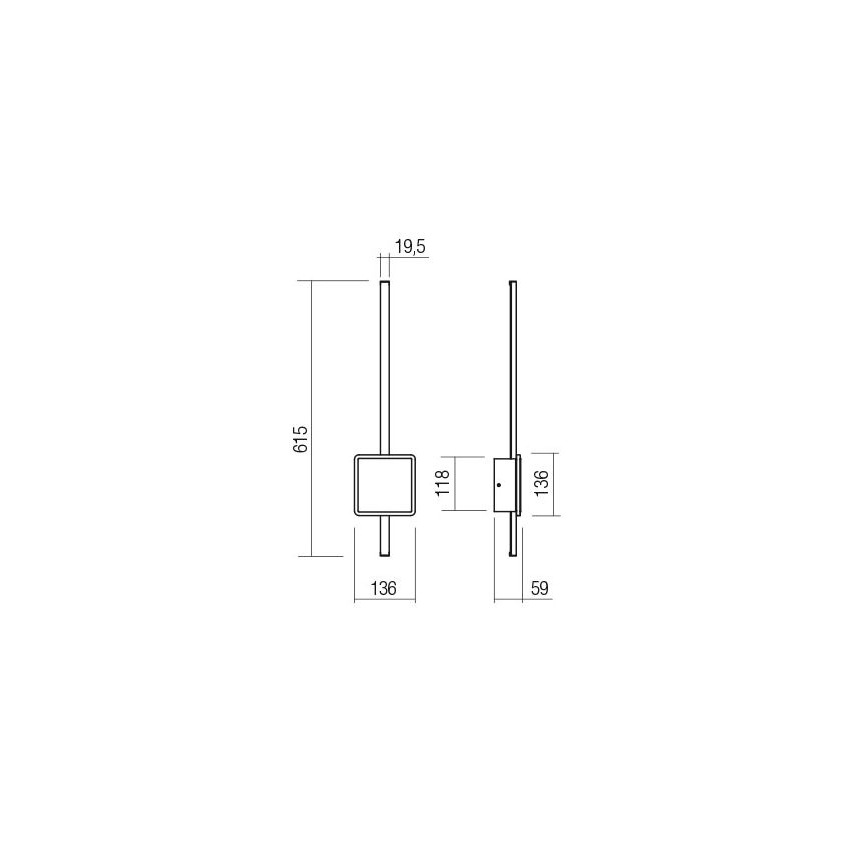 Redo 01-2697 - Aplique de parede LED DIAZ LED/20W/230V IRC 90 dourado