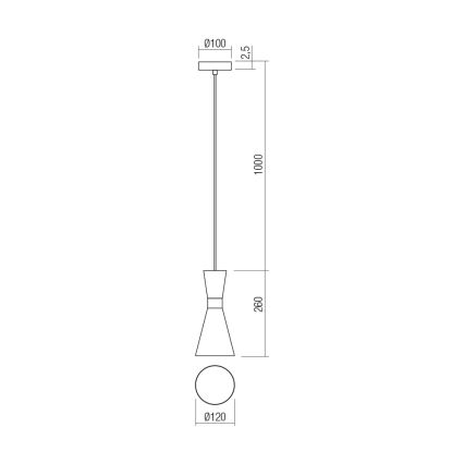 Redo 01-2710 - Candeeiro suspenso KILT 1xE27/42W/230V diâmetro 12 cm dourado