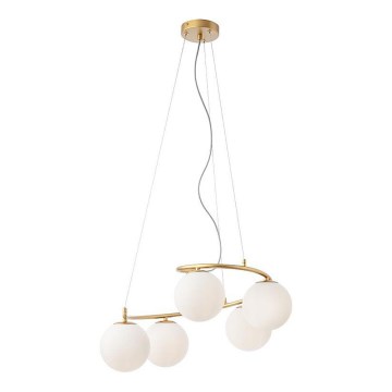 Redo 01-2719 - Candelabro suspenso VOLLEY 5xE14/28W/230V dourada