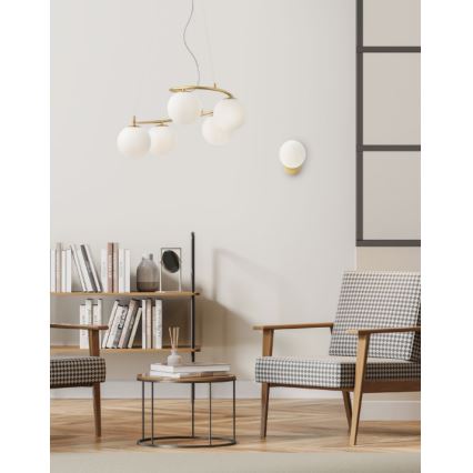 Redo 01-2719 - Candelabro suspenso VOLLEY 5xE14/28W/230V dourada