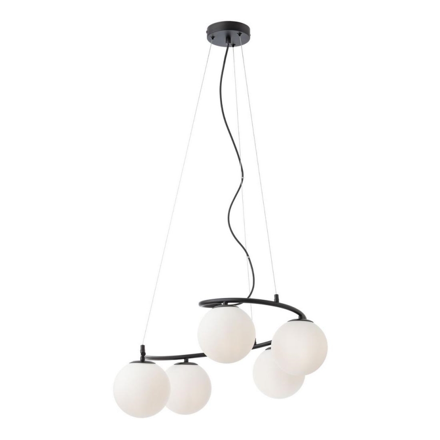 Redo 01-2720 - Candelabro suspenso VOLLEY 5xE14/28W/230V preto
