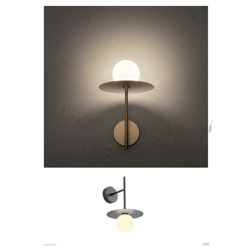 Redo 01-2725 - Candeeiro de parede PLATO 1xG9/10W/230V dourado