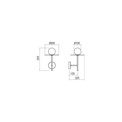 Redo 01-2726 - Candeeiro de parede PLATO 1xG9/10W/230V preto