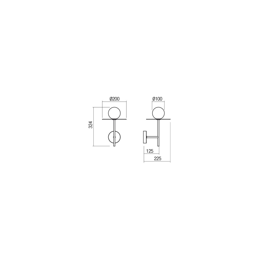 Redo 01-2726 - Candeeiro de parede PLATO 1xG9/10W/230V preto