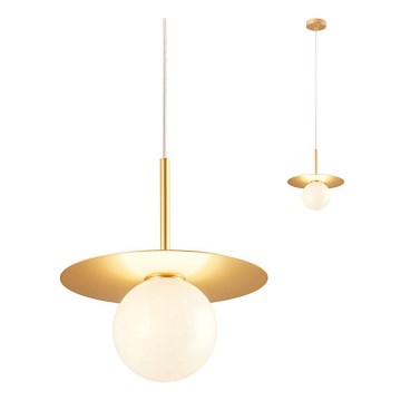 Redo 01-2727 - Candeeiro suspenso PLATO 1xG9/10W/230V diâmetro 20 cm dourado