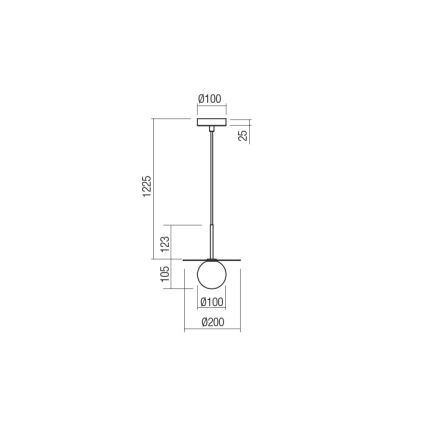 Redo 01-2728 - Candeeiro suspenso PLATO 1xG9/10W/230V diâmetro 20 cm preto