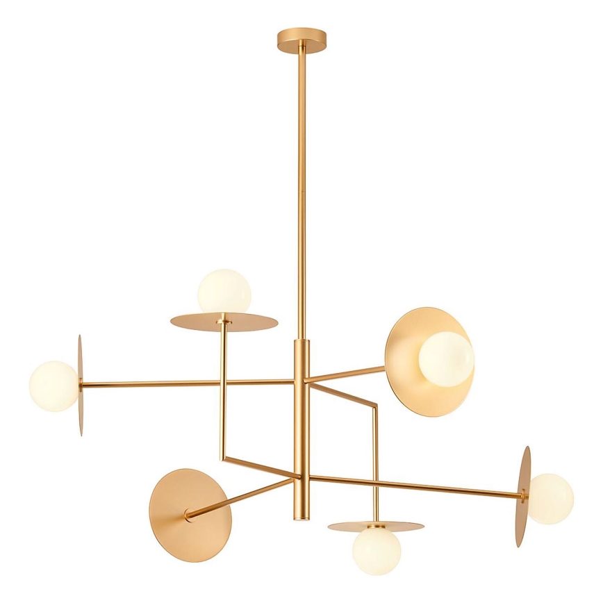 Redo 01-2733 - Candeeiro suspenso PLATO 6xG9/10W/230V dourado