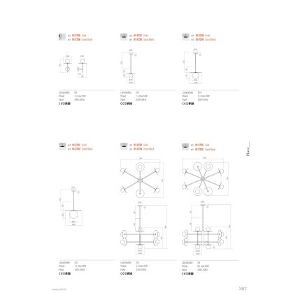 Redo 01-2733 - Candeeiro suspenso PLATO 6xG9/10W/230V dourado