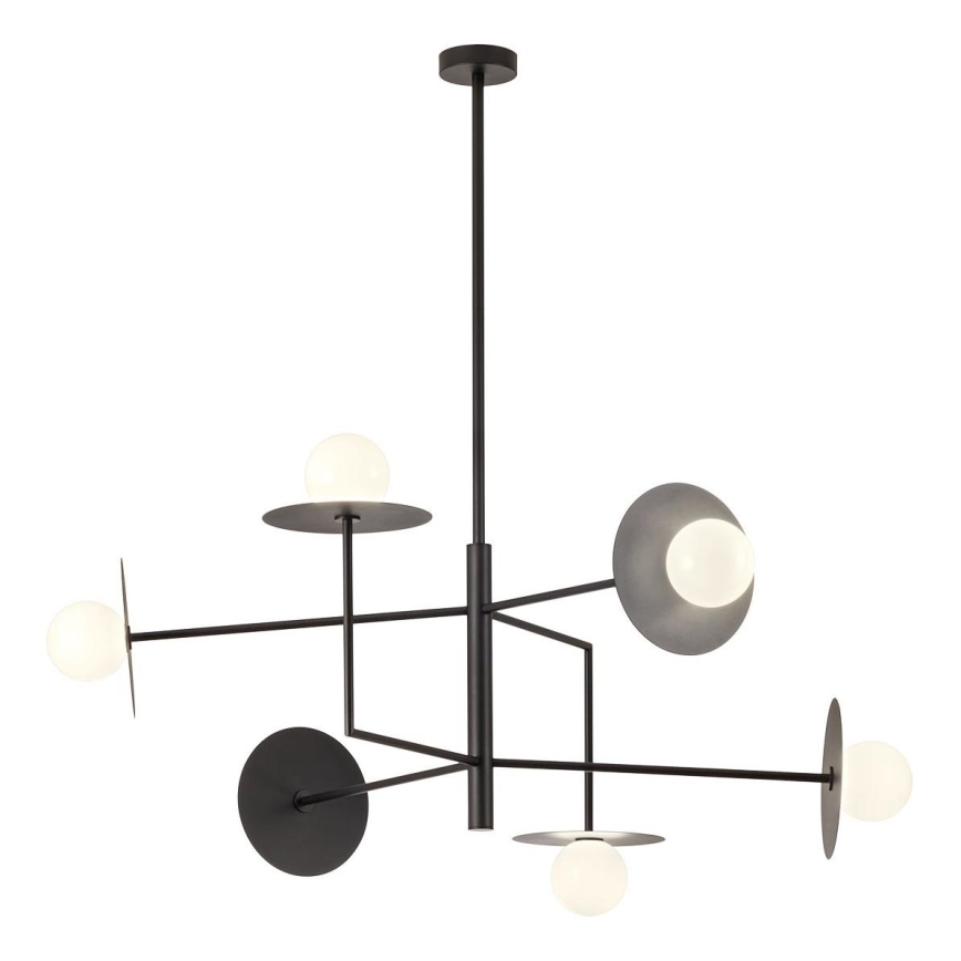 Redo 01-2734 - Candeeiro suspenso PLATO 6xG9/10W/230V preto