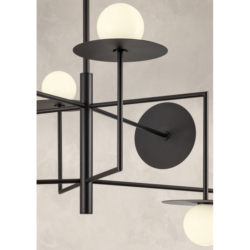 Redo 01-2734 - Candeeiro suspenso PLATO 6xG9/10W/230V preto