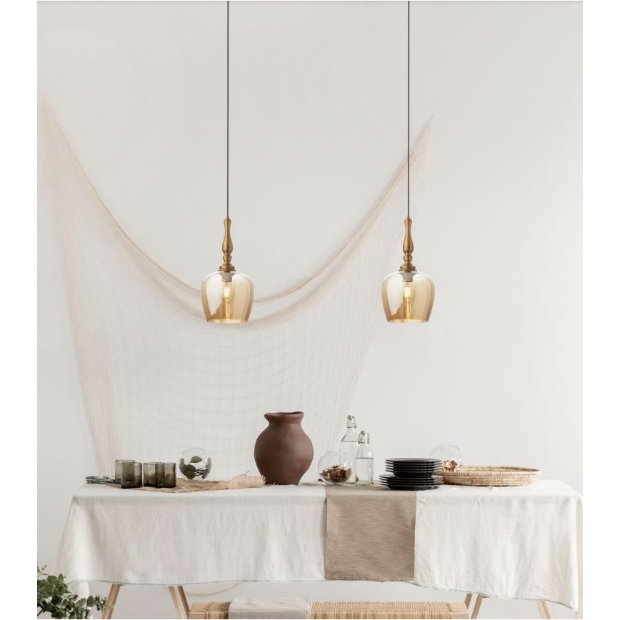 Redo 01-2740 - Candelabro suspenso TOLL 1xE27/42W/230V bronze