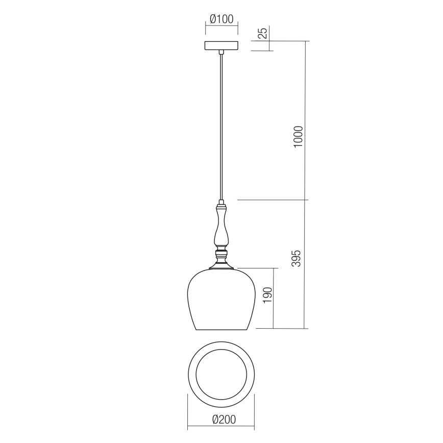 Redo 01-2740 - Candelabro suspenso TOLL 1xE27/42W/230V bronze