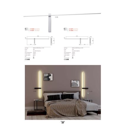Redo 01-2744 - Aplique de parede LED TANGENT LED/13W/230V CRI 90 branco