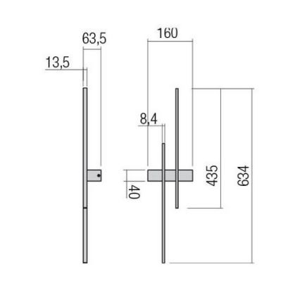 Redo 01-2744 - Aplique de parede LED TANGENT LED/13W/230V CRI 90 branco