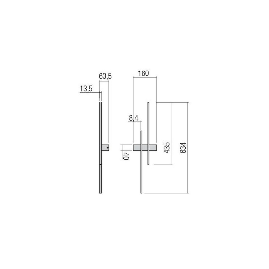 Redo 01-2744 - Aplique de parede LED TANGENT LED/13W/230V CRI 90 branco