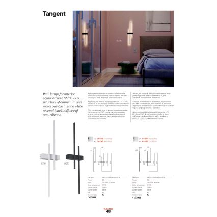 Redo 01-2747 - Aplique de parede LED TANGENT LED/13W/230V CRI 90 preto
