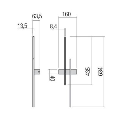 Redo 01-2747 - Aplique de parede LED TANGENT LED/13W/230V CRI 90 preto