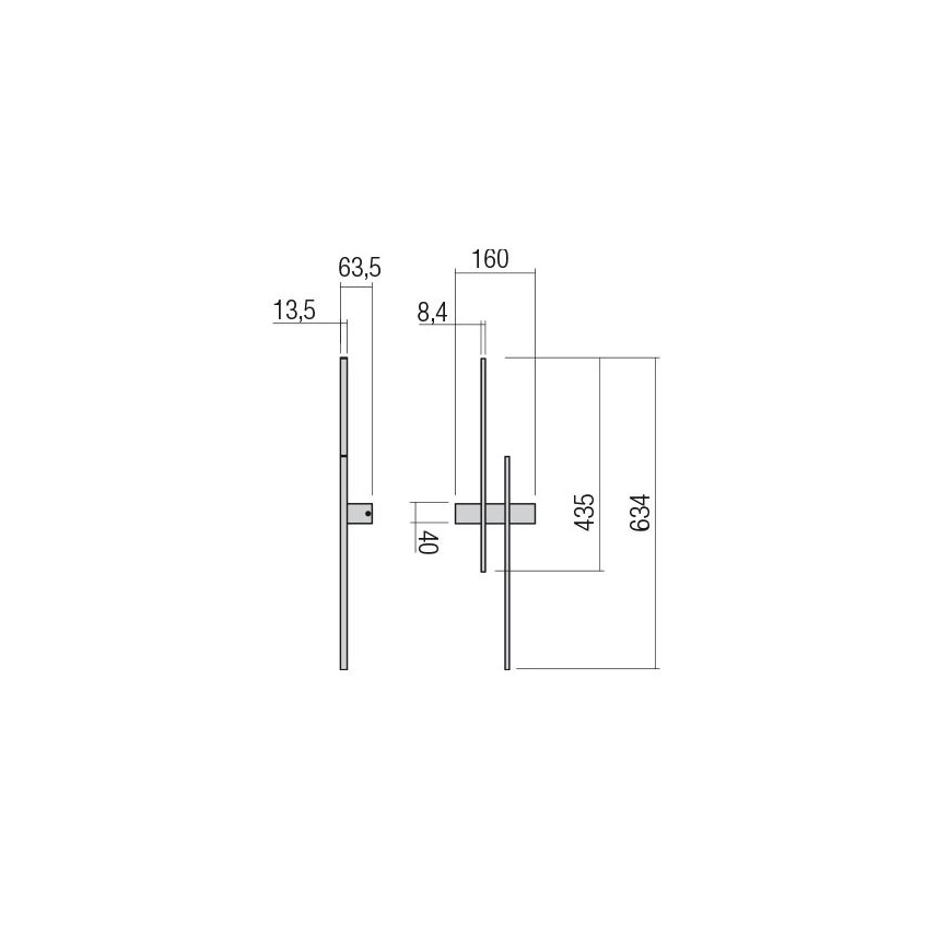 Redo 01-2747 - Aplique de parede LED TANGENT LED/13W/230V CRI 90 preto