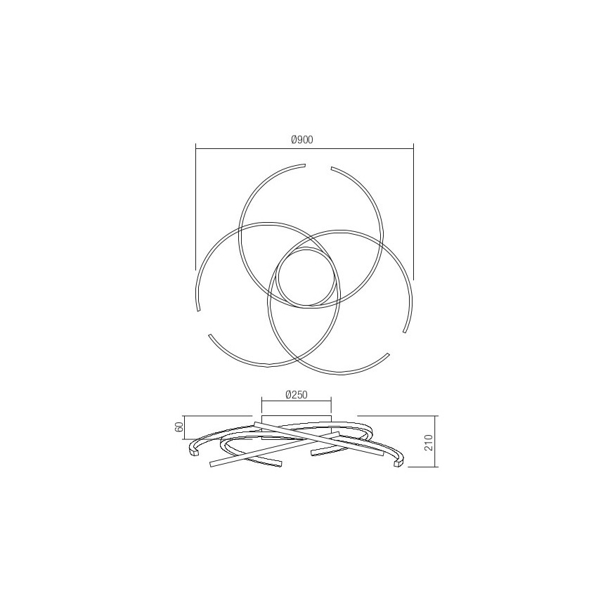 Redo 01-2748 - Iluminação de teto LED com regulação ALIEN LED/75W/230V 3000K diâmetro 90 cm branco