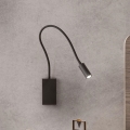 Redo 01-2755 - Lâmpada Flexível LED WALLIE LED/3W/230V USB CRI 90 preta