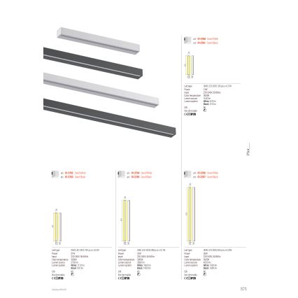 Redo 01-2766 - Aplique de parede LED PLOT LED/35W/230V 120 cm branco