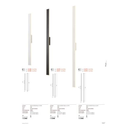 Redo 01-2769 - Iluminação de parede LED WAPI LED/23W/230V 90,5 cm preto