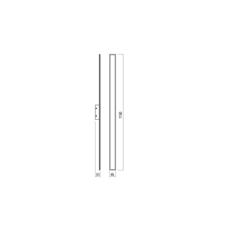 Redo 01-2771 - Iluminação de parede LED WAPI LED/30W/230V 119 cm preto