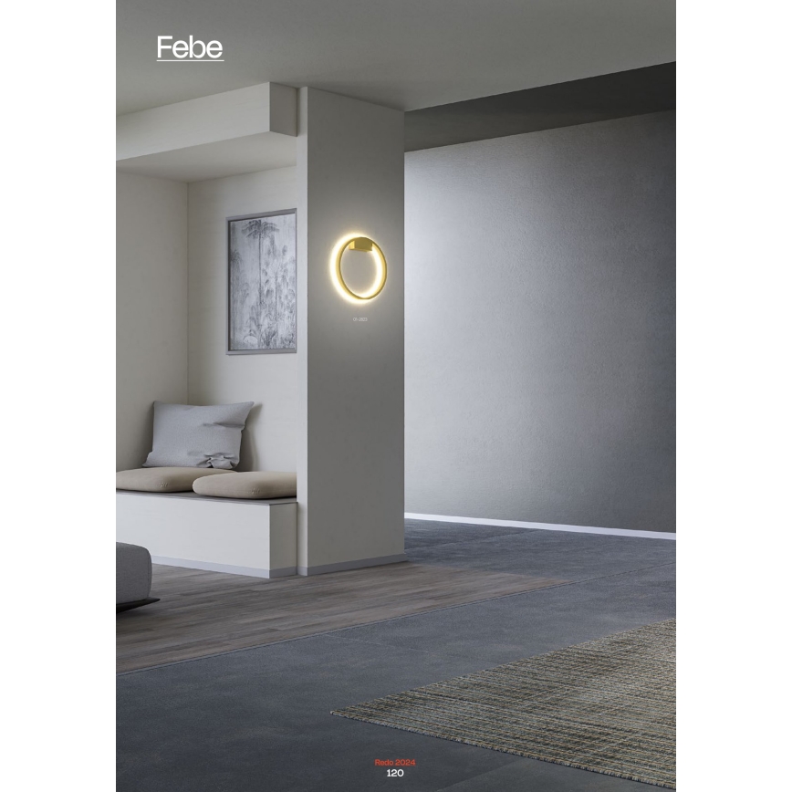 Redo 01-2817 - Iluminação de parede LED com regulação FEBE LED/24W/230V dourada