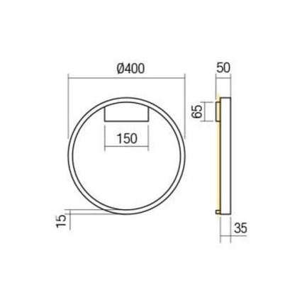 Redo 01-2819 - Iluminação de parede LED com regulação FEBE LED/24W/230V preto