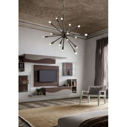 Redo 01-2934 - Lustre suspenso por cabo STELLAR 12xE14/25W/230V preto
