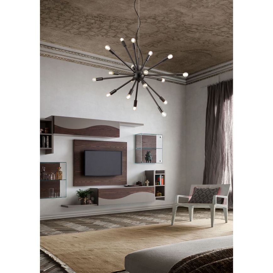 Redo 01-2934 - Lustre suspenso por cabo STELLAR 12xE14/25W/230V preto