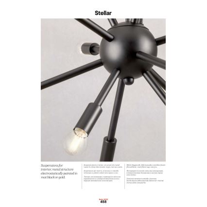 Redo 01-2936 - Candeeiro suspenso STELLAR 18xE14/25W/230V preto