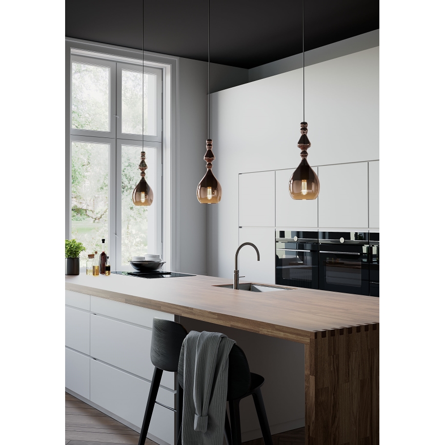 Redo 01-2938 - Pendente com cabo AMBIX, 1xE27/42W/230V, Ø 18 cm, cinza