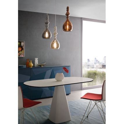 Redo 01-2938 - Pendente com cabo AMBIX, 1xE27/42W/230V, Ø 18 cm, cinza
