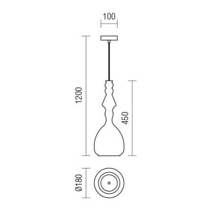 Redo 01-2939 - Lustre suspenso AMBIX em cabo 1xE27/42W/230V Ø 18 cm castanho