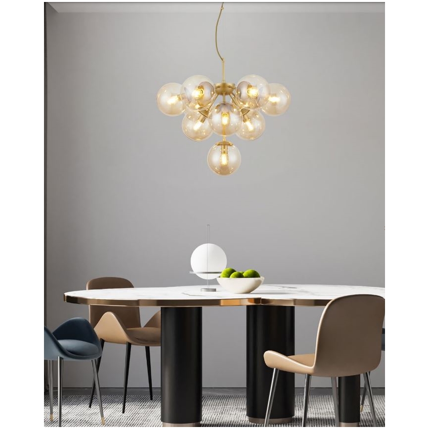 Redo 01-2940 - Candelabro suspenso AGAPE 10xE14/28W/230V dourada