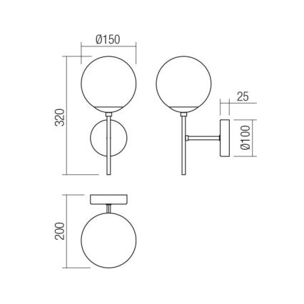 Redo 01-2942 - Candeeiro de parede MUNDI 1xE14/28W/230V cobre