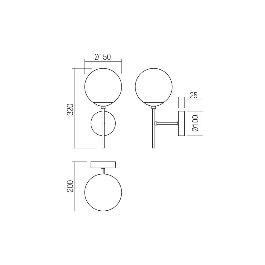 Redo 01-2942 - Candeeiro de parede MUNDI 1xE14/28W/230V cobre
