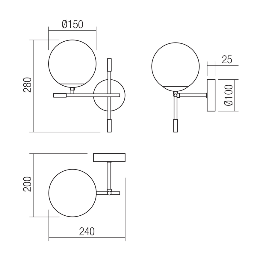 Redo 01-2945 - Iluminação de parede ESSENTIAL 1xE14/28W/230V esquerda