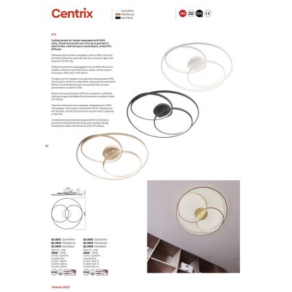 Redo 01-2973 - Iluminação de teto LED CENTRIX LED/92W/230V bronze