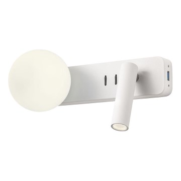 Redo 01-2991 - Aplique de parede LED OASIS LED/3W/230V + 1xG9/10W USB CRI 90 branco