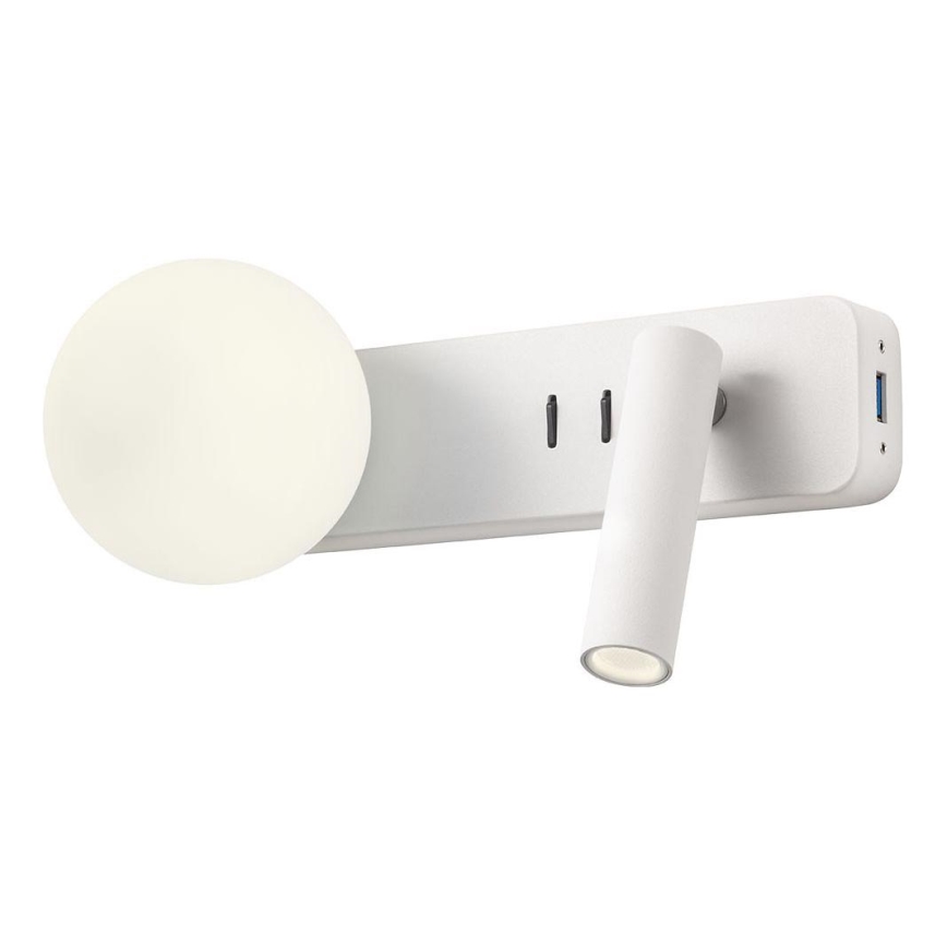 Redo 01-2991 - Aplique de parede LED OASIS LED/3W/230V + 1xG9/10W USB CRI 90 branco