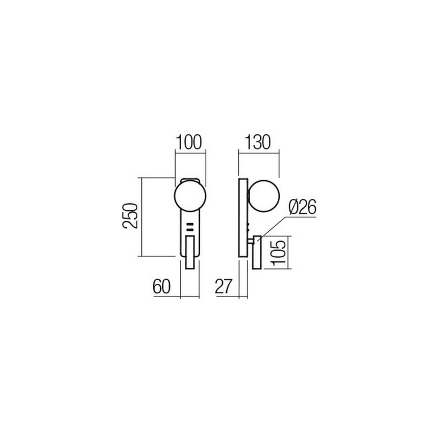 Redo 01-2994 - Aplique de parede OASIS LED/3W/230V + 1xG9/10W USB CRI 90 preto
