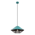 Redo 01-3006 - Pendente com cabo GRILL 1xE27/42W/230V diâmetro 39,6 cm preto/turquesa