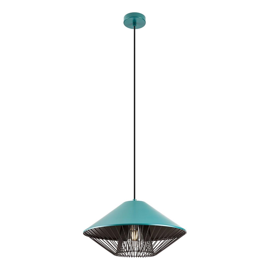 Redo 01-3006 - Pendente com cabo GRILL 1xE27/42W/230V diâmetro 39,6 cm preto/turquesa