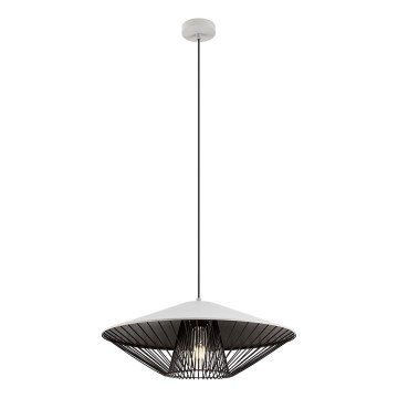 Redo 01-3008 - Candeeiro suspenso com cabo GRILL 1xE27/42W/230V Ø 49,5 cm preto/branco