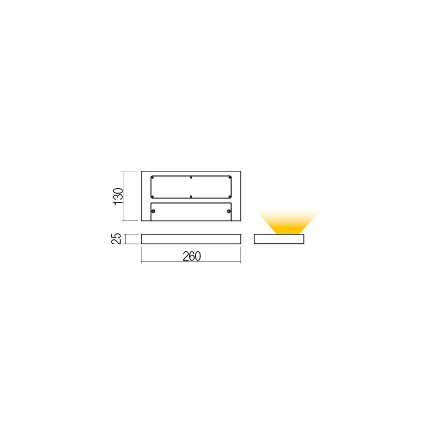 Redo 01-3016 - Aplique de parede LED LAMINA 2xLED/15W/230V CRI 90 preto
