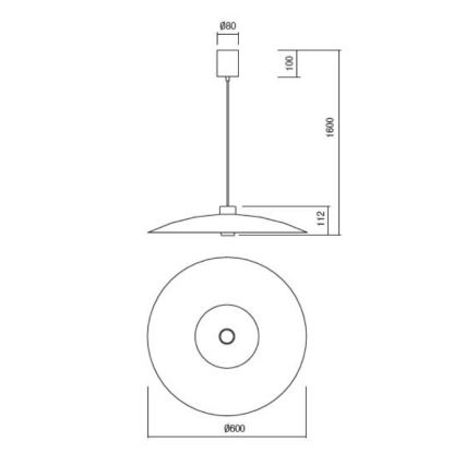 Redo 01-3020 - Lustre LED em cabo LARS LED/14W/230V + LED/10W Ø 60 cm CRI 90 laranja